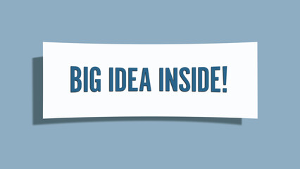 Big Idea inside. A card isolated on blue background.
