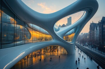 Modern Train Station Showcasing Dynamic