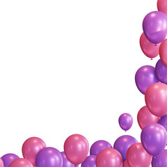 Pink and Purple Balloons Border