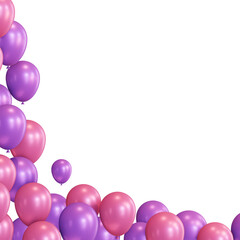 Pink and Purple Balloons Border