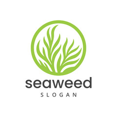 Seaweed logo design element isolated on white background