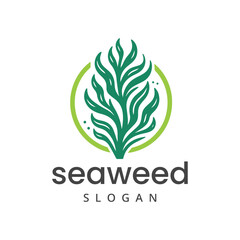 Seaweed logo design element isolated on white background