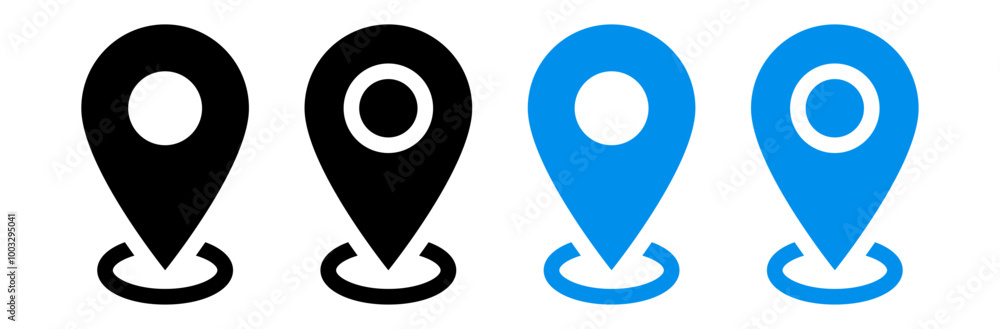 Poster Location icon set, Map pin place marker. location pointer icon symbol in flat style. Location pin icon, Navigation sign