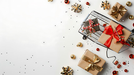 Christmas themed gift wrapping background photos