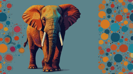 portrait illustration of a beautiful elegant colors on beautiful bright blue background