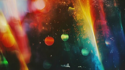 Abstract Light Streaks and Bokeh on a Dark Background