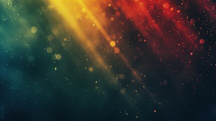Obraz premium Abstract Background with Red, Yellow, and Blue Glowing Lights and Dust Particles