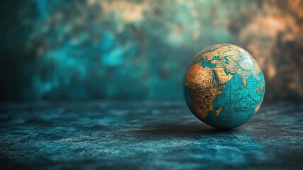 Vibrant globe showing continents on textured background