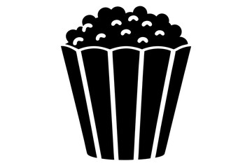 Popcorn Silhouette Icon Transparent Background Clipart - Vector Illustration