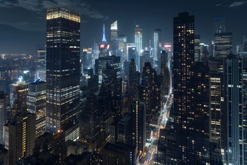 Night Cityscape in New York City