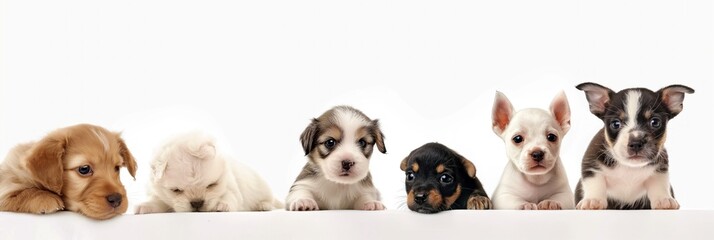 Cute bengal kittens, fluffy husky puppies play together on white background. Friendly domestic pets adorable, curious. Cute furry friends play, interact with. Pets happy, friendly companions. Bengal,