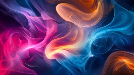 Obraz premium Smoke swirl vibrant hues dreamlike faces abstract transforming artistic composition. AI generated