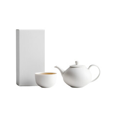 White Teapot and Cup Isolated