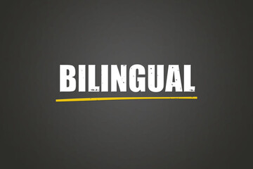 Bilingual. A blackboard with white text. Illustration with grunge text style.