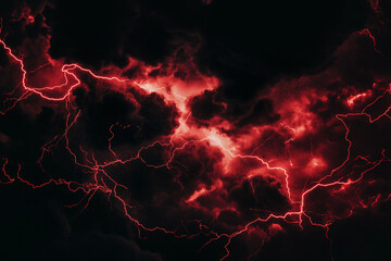Red Lightning on a Black Background