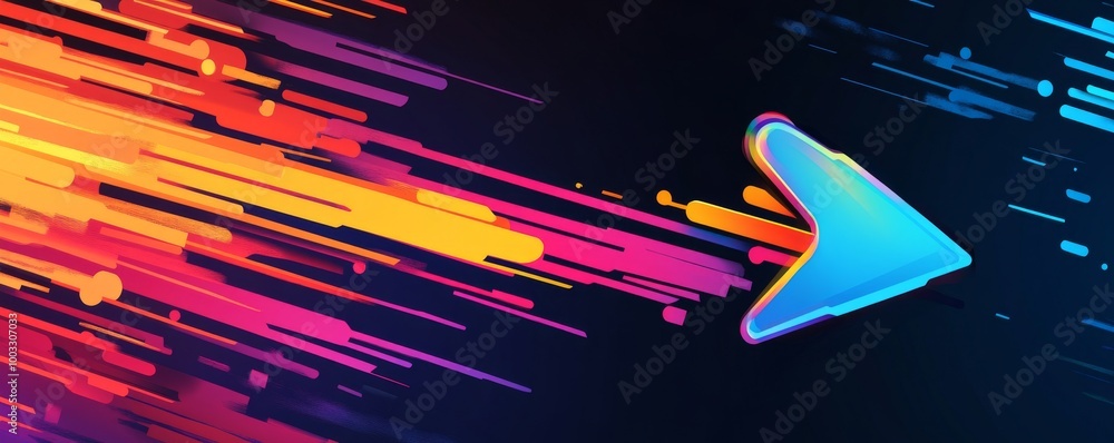 Aufkleber colorful abstract arrow with dynamic motion trails
