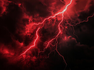 Red Lightning on a Black Background