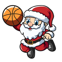 santaclaus jugando basquetbol