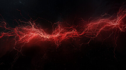 Red Lightning on a Black Background