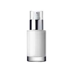 White Cosmetic Bottle With Silver Lid