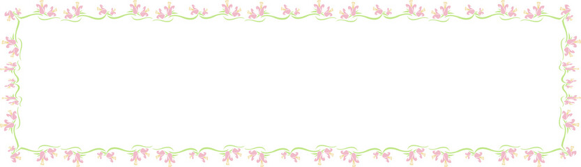 The flower Boarder line for decor or your design concept.