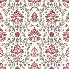 Vector damask seamless pattern background. Classical luxury old fashioned damask ornament, royal victorian seamless texture for wallpapers, textile, wrapping