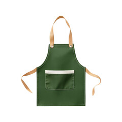Green Apron with Beige Straps