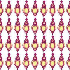 Vintage Christmas tree toys. Seamless pattern. Vector illustration on a white background.