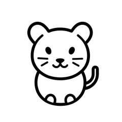 Naklejka premium The design features a minimalist toy mouse character created with a clean line style, perfect for children's products or playful graphic designs