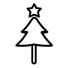 This design showcases a minimalistic tree topper in the shape of a star, placed atop a classic Christmas tree, ideal for holiday-themed projects