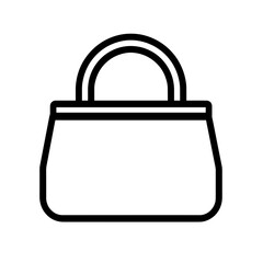 This design features a minimalist line illustration of a black bag, ideal for icons in digital platforms, branding, and merchandising needs