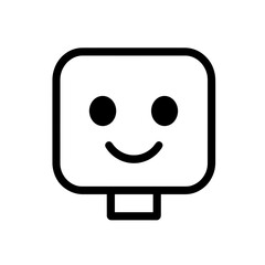 Fototapeta premium This illustration features a minimalistic black icon of a smiling plug character, embodying the idea of connection in technology and design