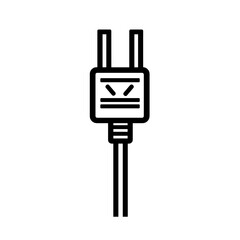 A vector illustration of a cable connector with a straightforward design, used to convey connectivity in electronic devices and systems