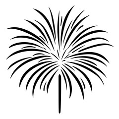 Featuring a black outline of a firework burst, this vector icon showcases an artistic representation perfect for celebrations or festive graphics