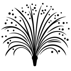 This line interface icon showcases a burst of stylized foliage with rounded tips, suitable for graphic design projects and artistic applications