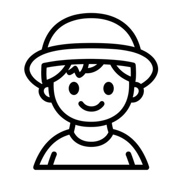 boy wearing hat smiling clip art preview