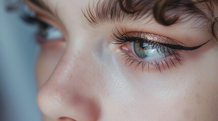 Obraz premium Close-Up of Beautiful Eye with Fine Makeup Detail