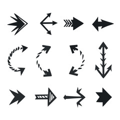 arrow icons set isolated