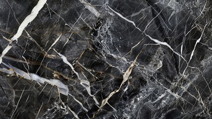 Elegant Black Marble with White Veins for Design Use