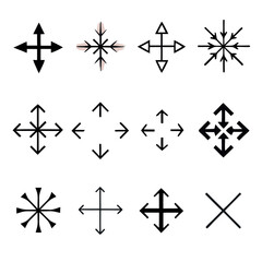 black and white icons set