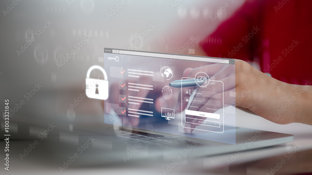Aufkleber cybersecurity concept. prioritizing user privacy, encryption, and secure internet access. future tec