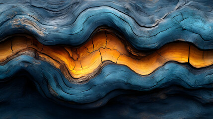 Obraz premium Abstract Wooden Texture with Blue and Yellow Tones Illustration