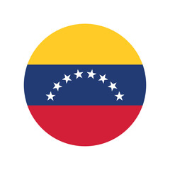 Venezuela rounded vector icon, venezuelan circle symbol national flag colors