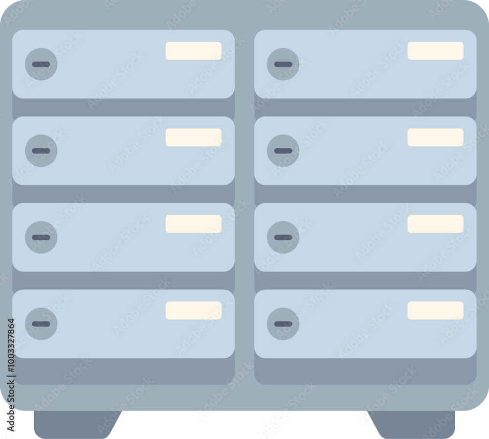 Poster server rack is providing computing power for data storage and processing