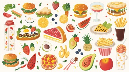 Delicious and Diverse Assortment of Mouthwatering Foods and Drinks for a Culinary Adventure