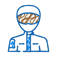 motorsport athlete doodle icon sketch vector. motorsport athlete sign. isolated symbol illustration