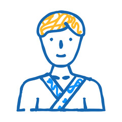 judo, sambo or karate sportsman doodle icon sketch vector. judo, sambo or karate sportsman sign. isolated symbol illustration