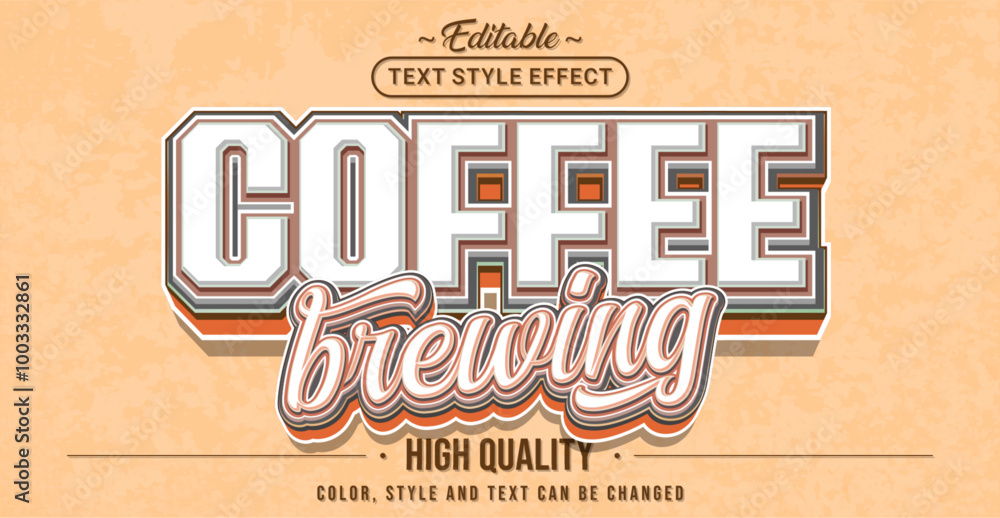 Poster editable text style effect - coffee brewing text style theme.
