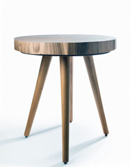 Modern Wooden Coffee Table with Round Top and Tapered Legs