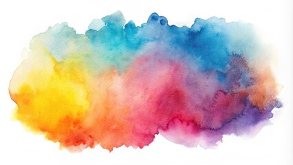 Fototapeta premium Watercolor abstract stain, isolated on white background, watercolor, abstract, stain, white, art, painting, artistic